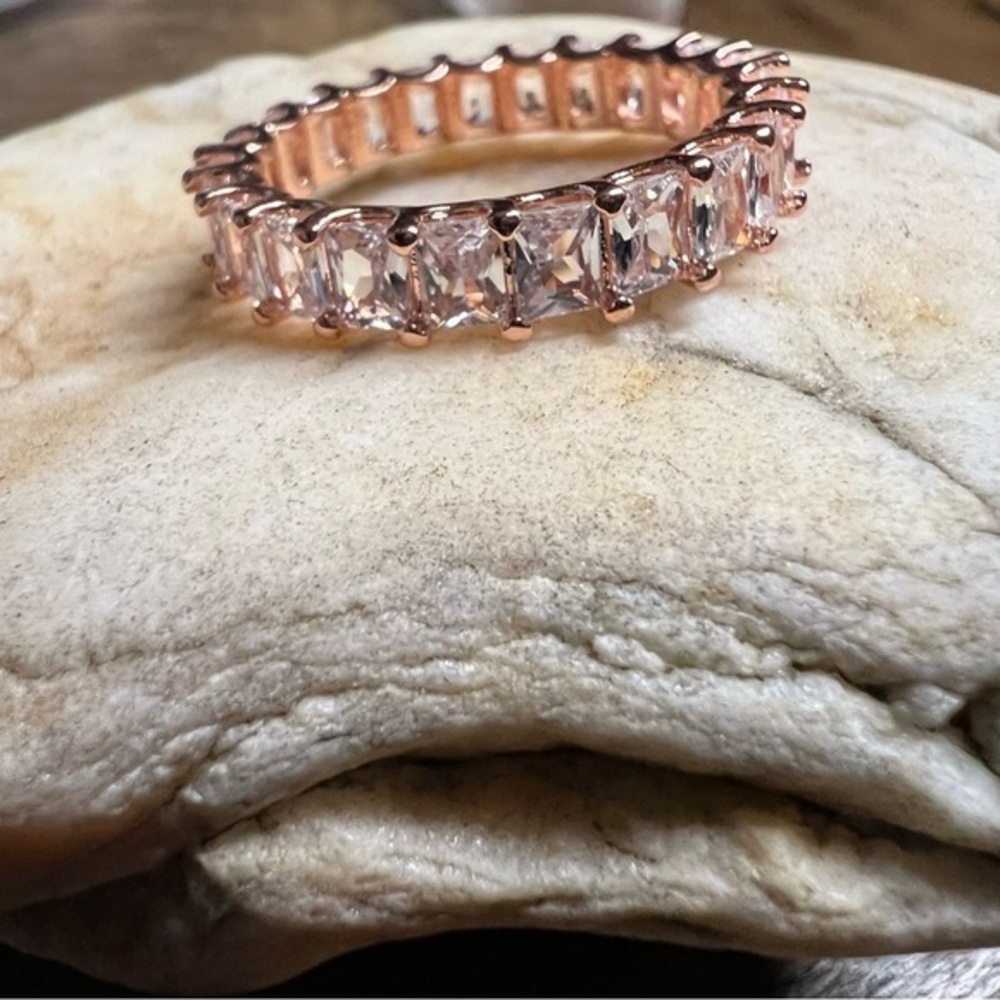Stunning 14k Rose Gold Stunning Diamond Wedding Engagement Band Ring 4.5 carats